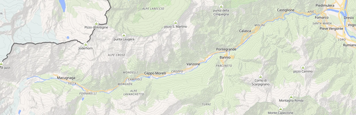 Mappa escursioni Valle Anzasca